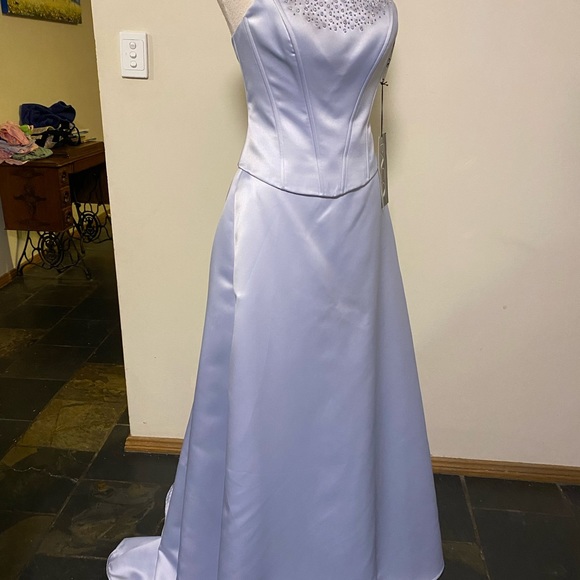 Ice Blue Bridal or Formal Corset Style Gown size 10 - Picture 8 of 13
